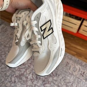 New Balance White and Gray Running Shoes